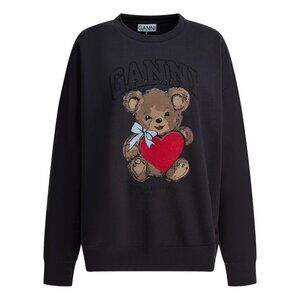 Ganni Bear Embellished Crewneck Sweatshirt Tag Size XXS Women